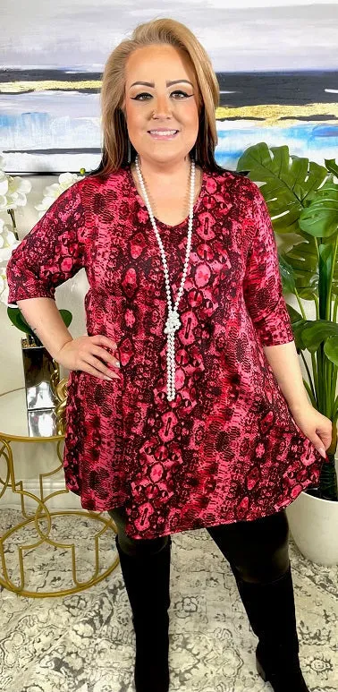 Pink Snake Print Tunic