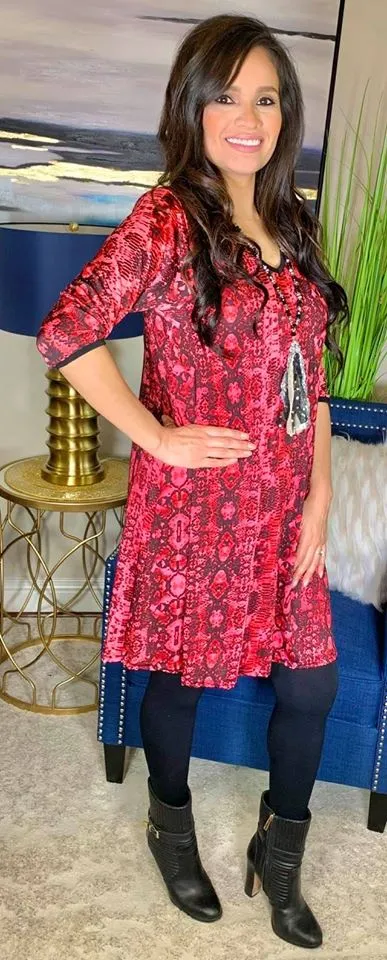 Pink Snake Print Tunic