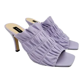 Pinko Lilac Ruched Stiletto Mules