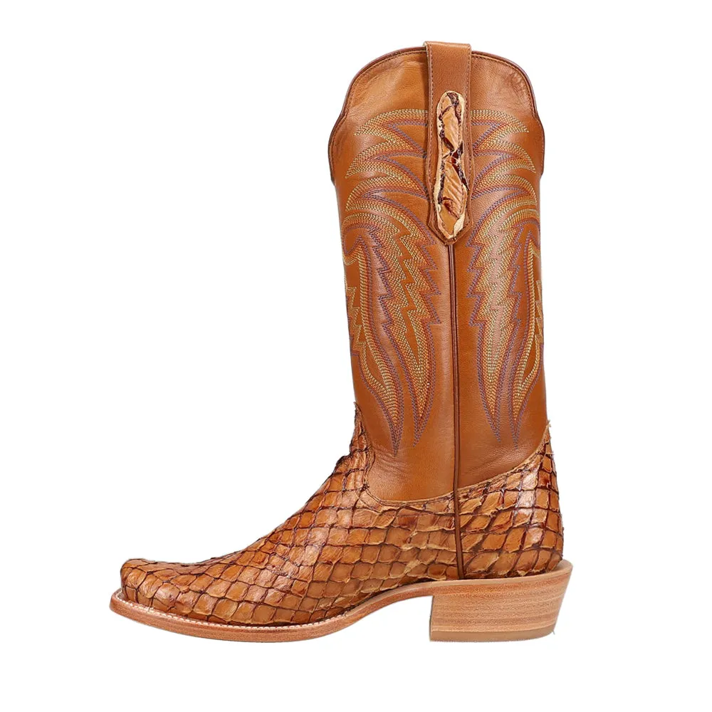 Pirarucu Embroidered Narrow Square Toe Cowboy Boots