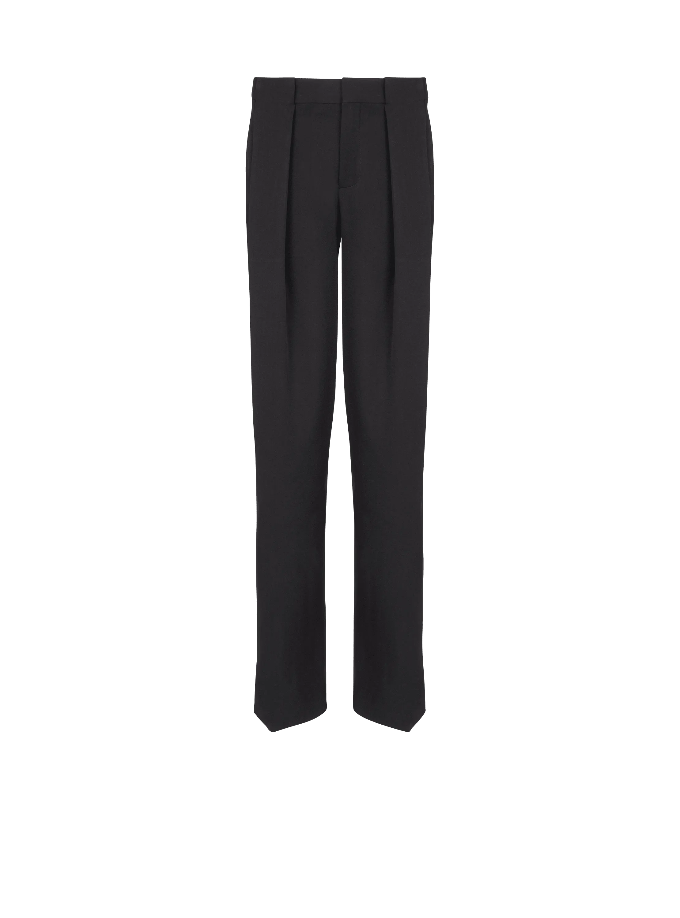 Pleated grain de poudre trousers