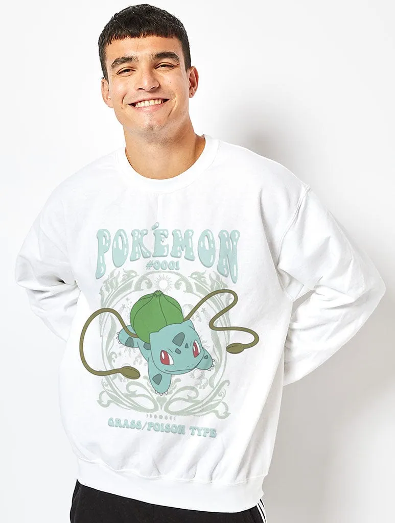 Pokemon Men's #001 Bulbasaur Sweatshirt In White