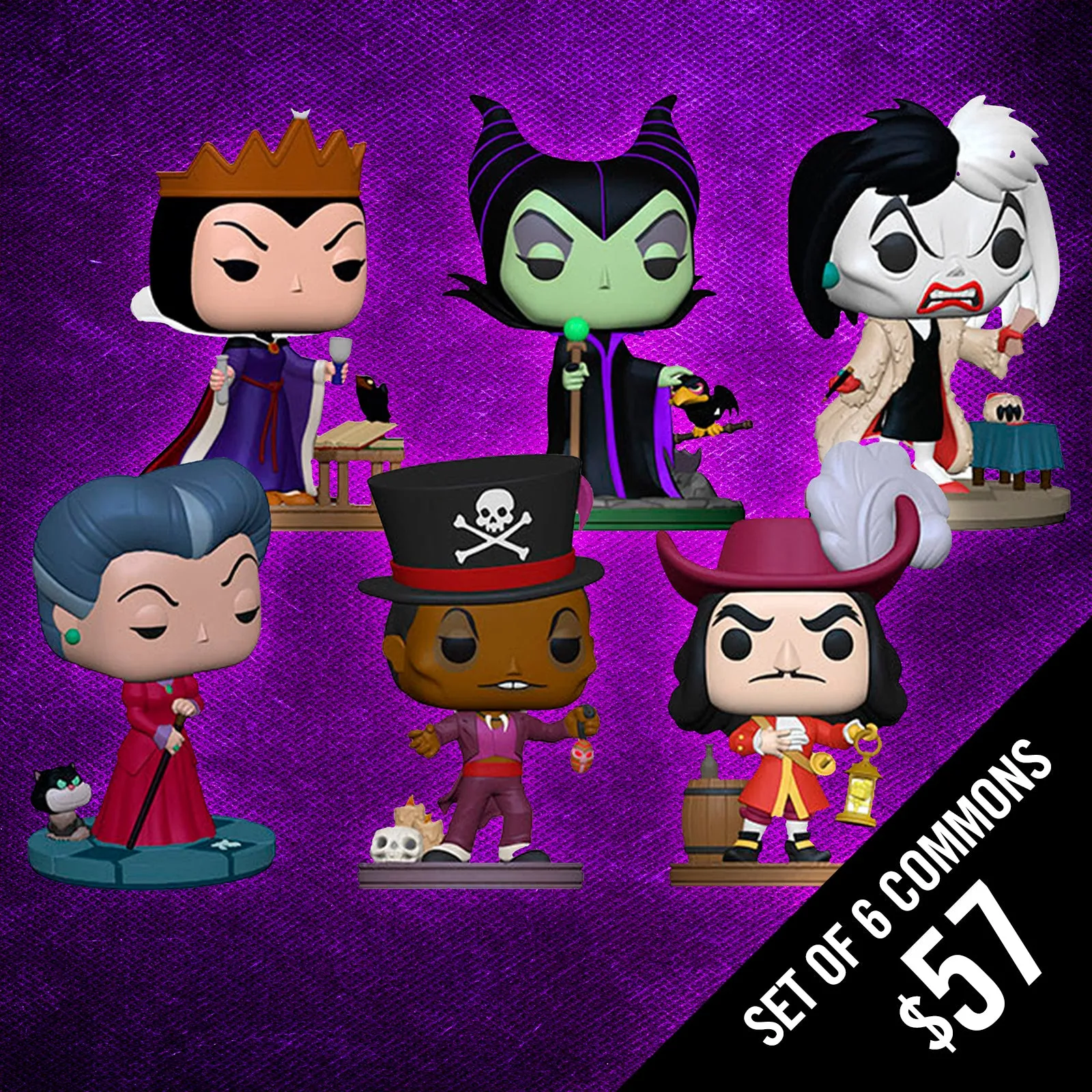 Pre-Order: Funko Pop! Disney Villians (Set of 6 Commons)