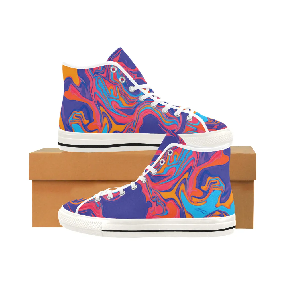 Psychedelic Men's Hi-Top Sneakers - Slurpee Print