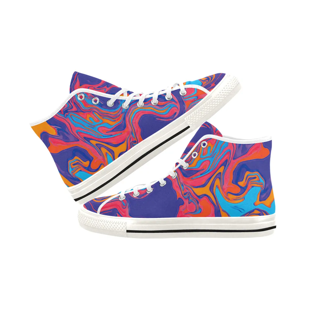 Psychedelic Men's Hi-Top Sneakers - Slurpee Print