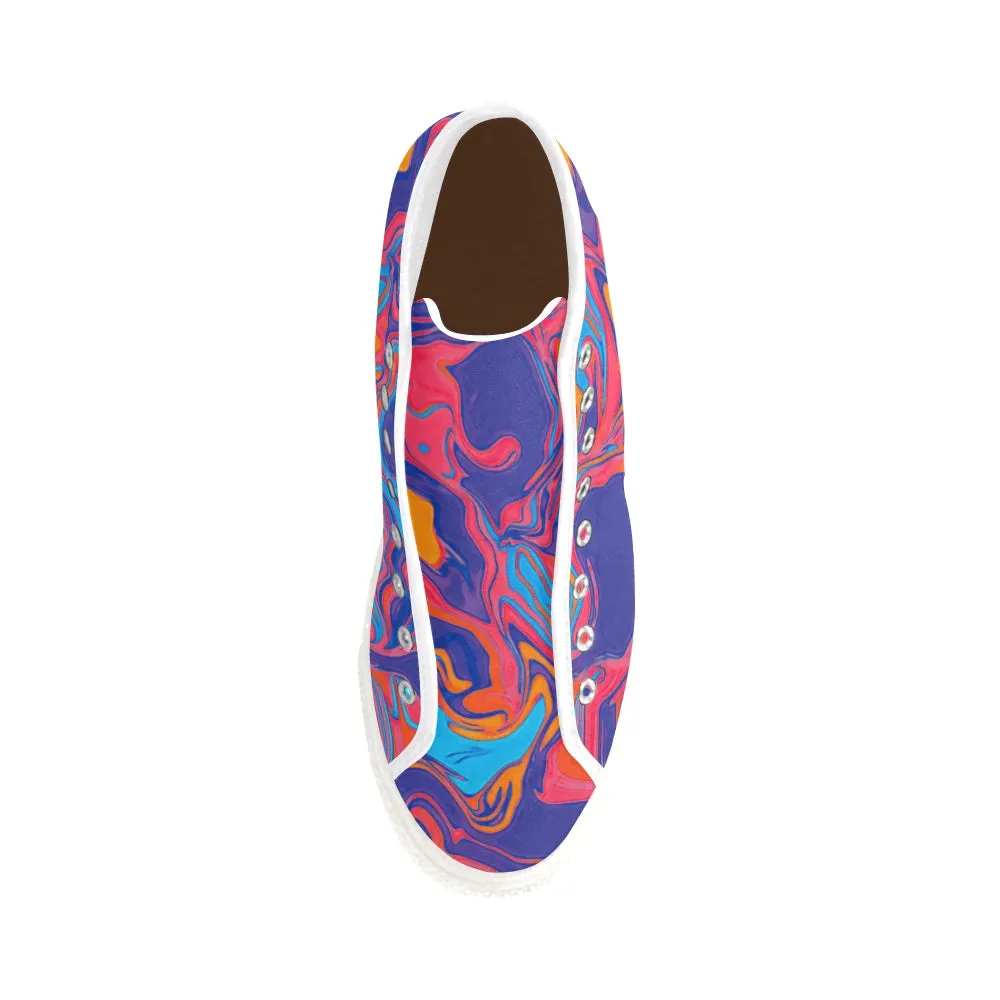 Psychedelic Men's Hi-Top Sneakers - Slurpee Print