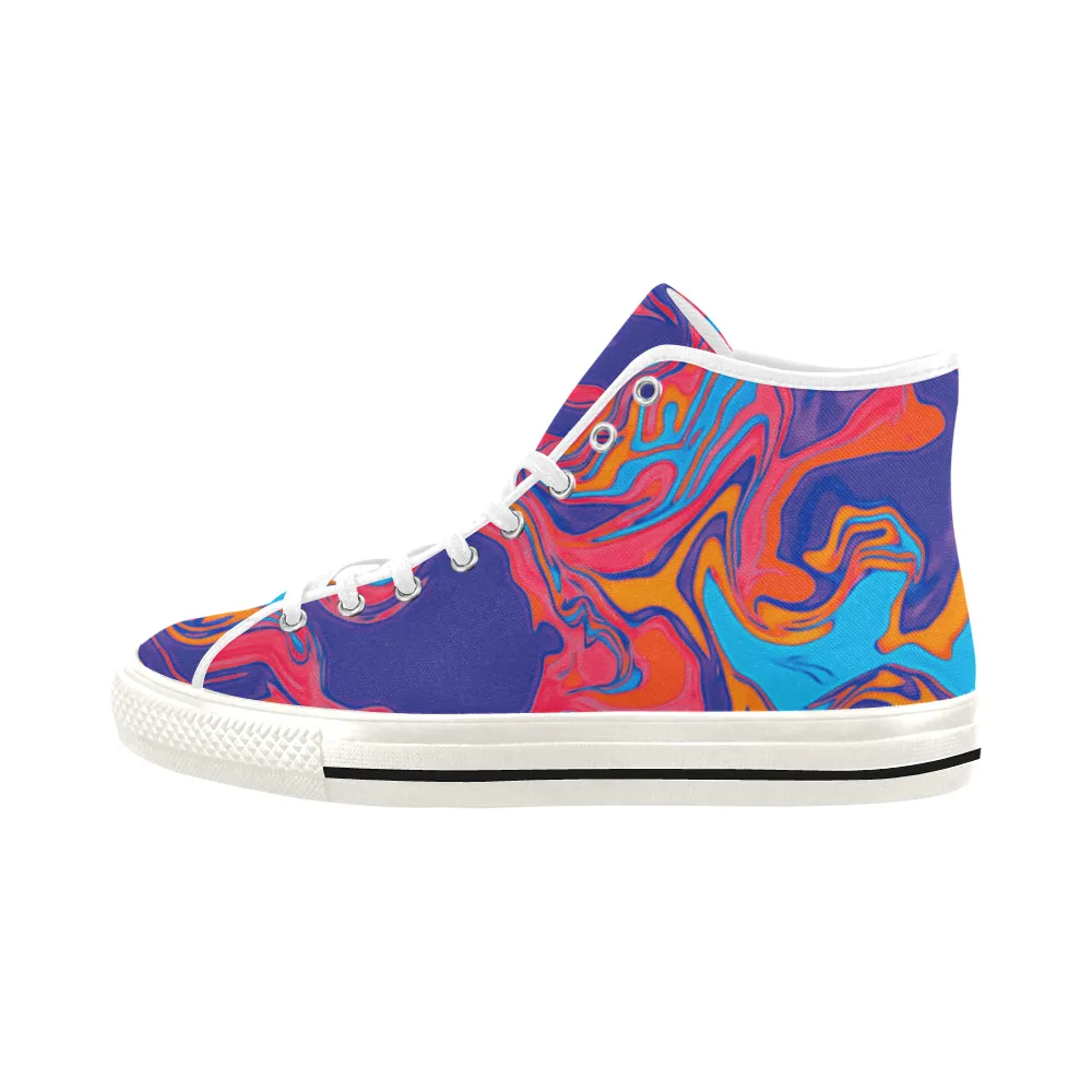 Psychedelic Men's Hi-Top Sneakers - Slurpee Print