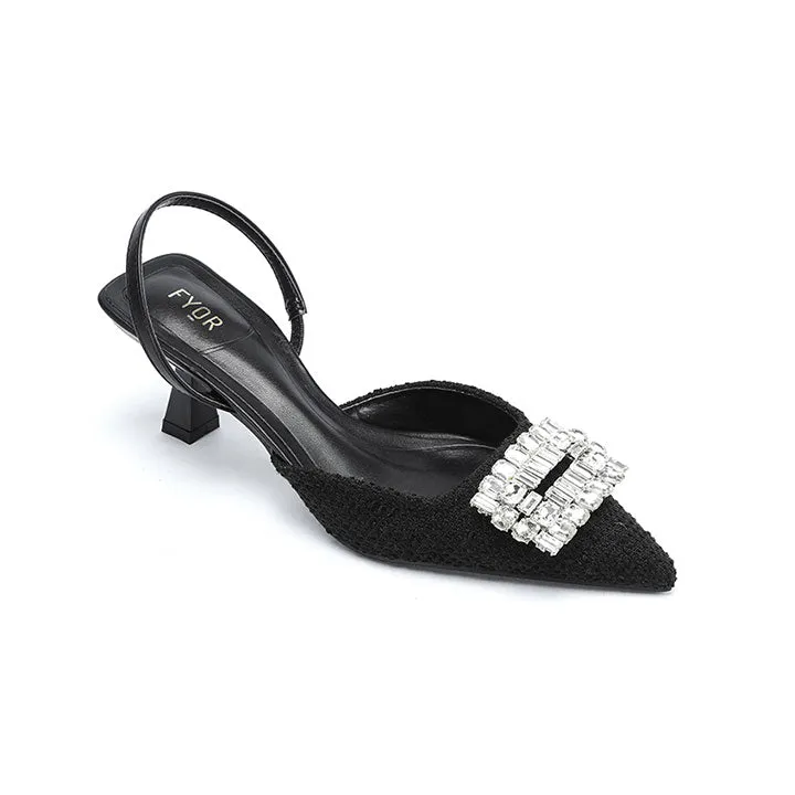 Diamante Brooch Pumps BB 56