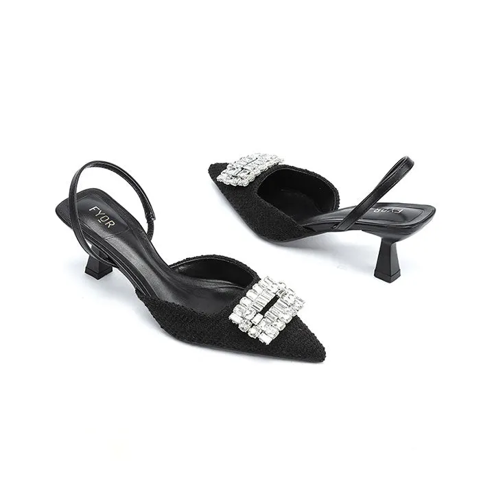 Diamante Brooch Pumps BB 56