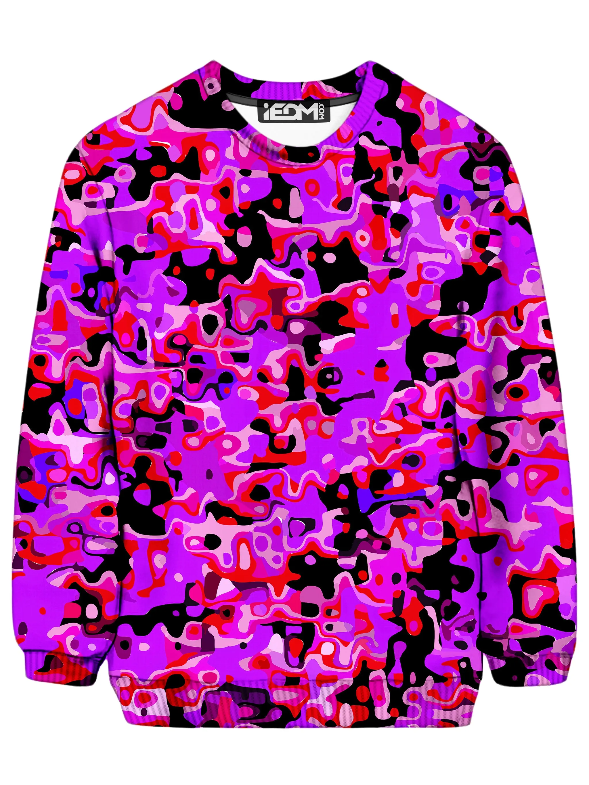 Purple Red and Black Rave Camo Melt Sweatshirt