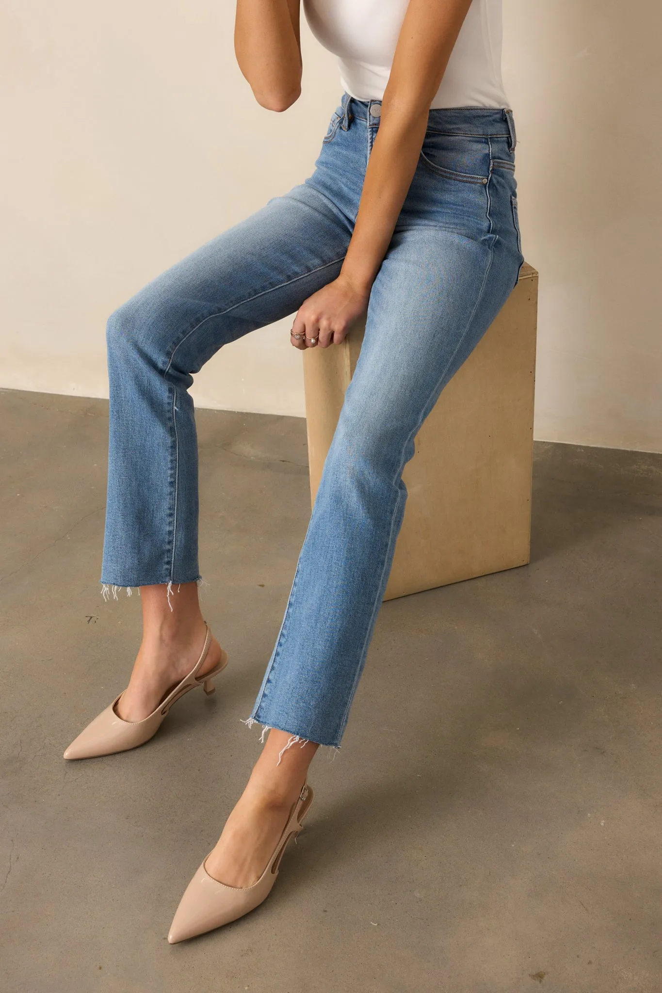 Push The Limit Medium Wash Straight Leg Jeans