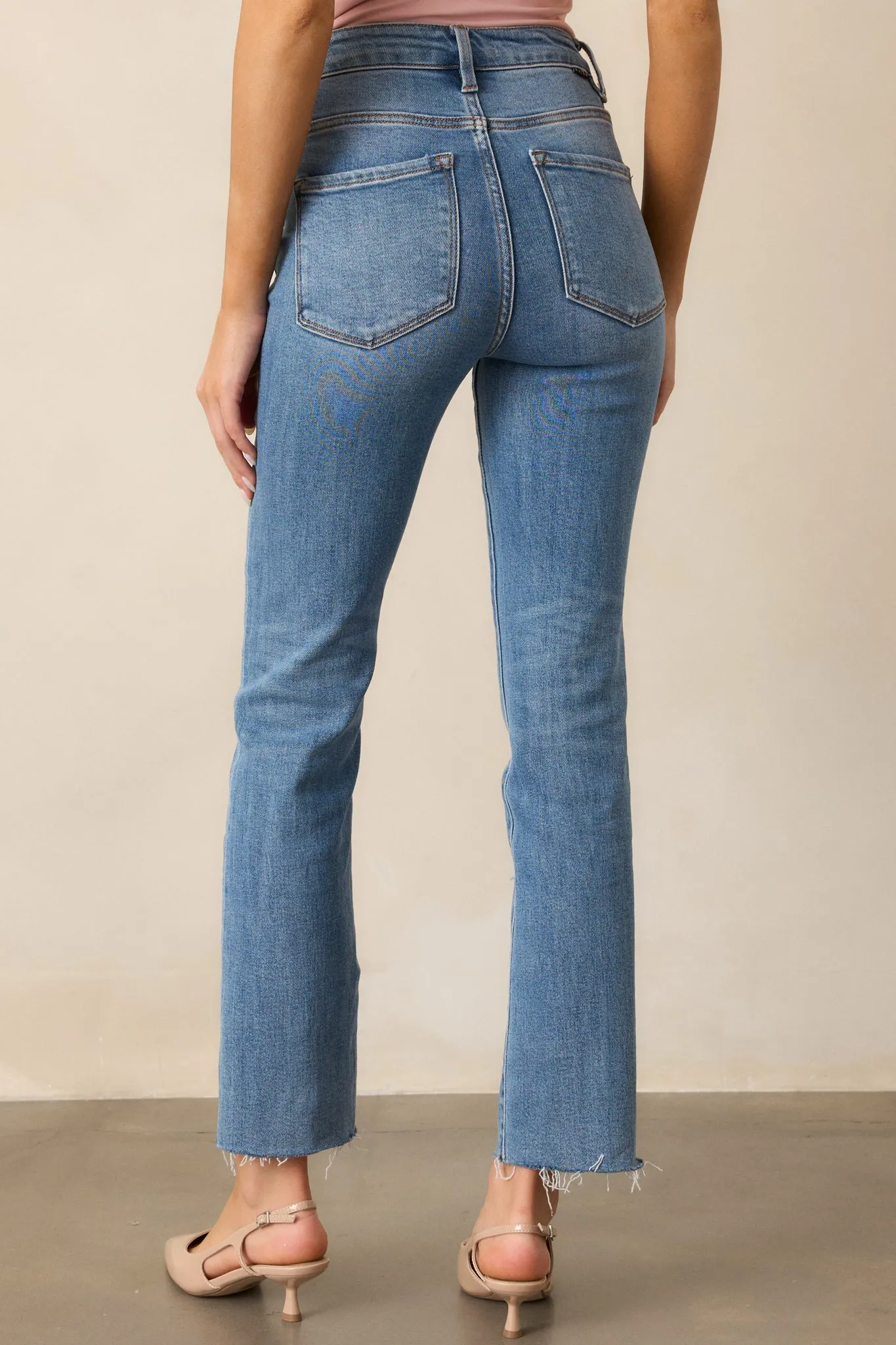 Push The Limit Medium Wash Straight Leg Jeans