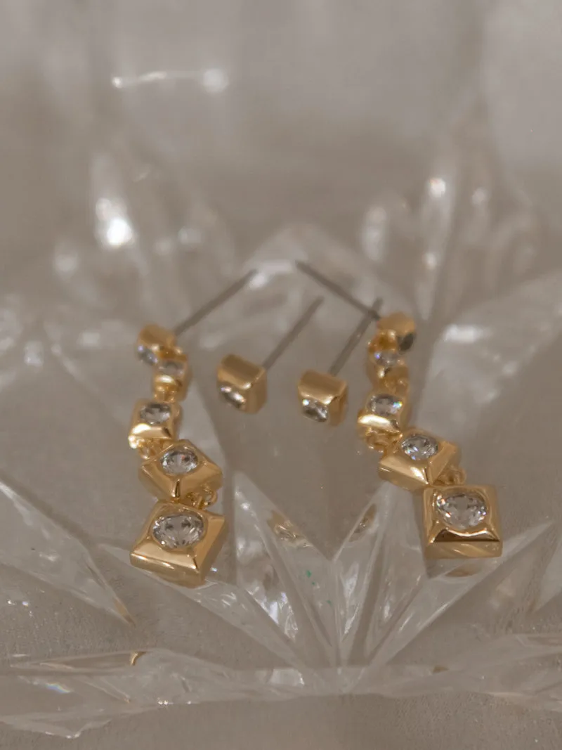 Pyramid Drop Earring Set