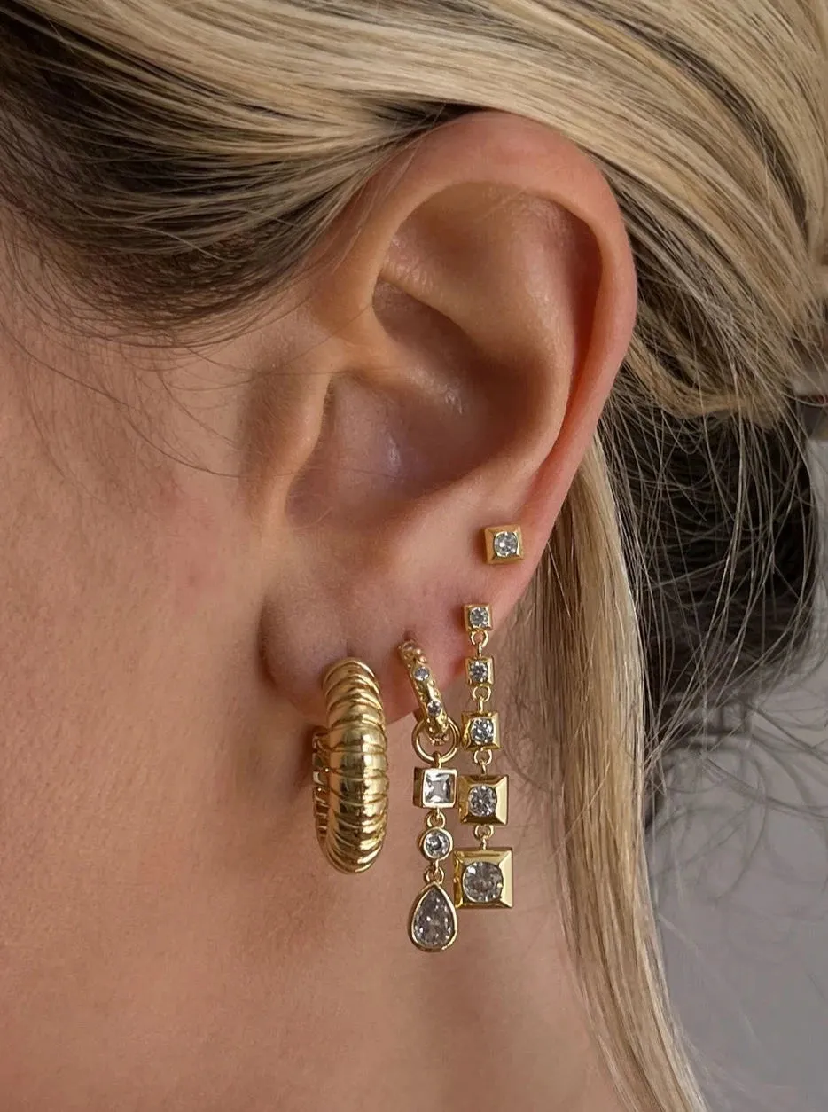 Pyramid Drop Earring Set