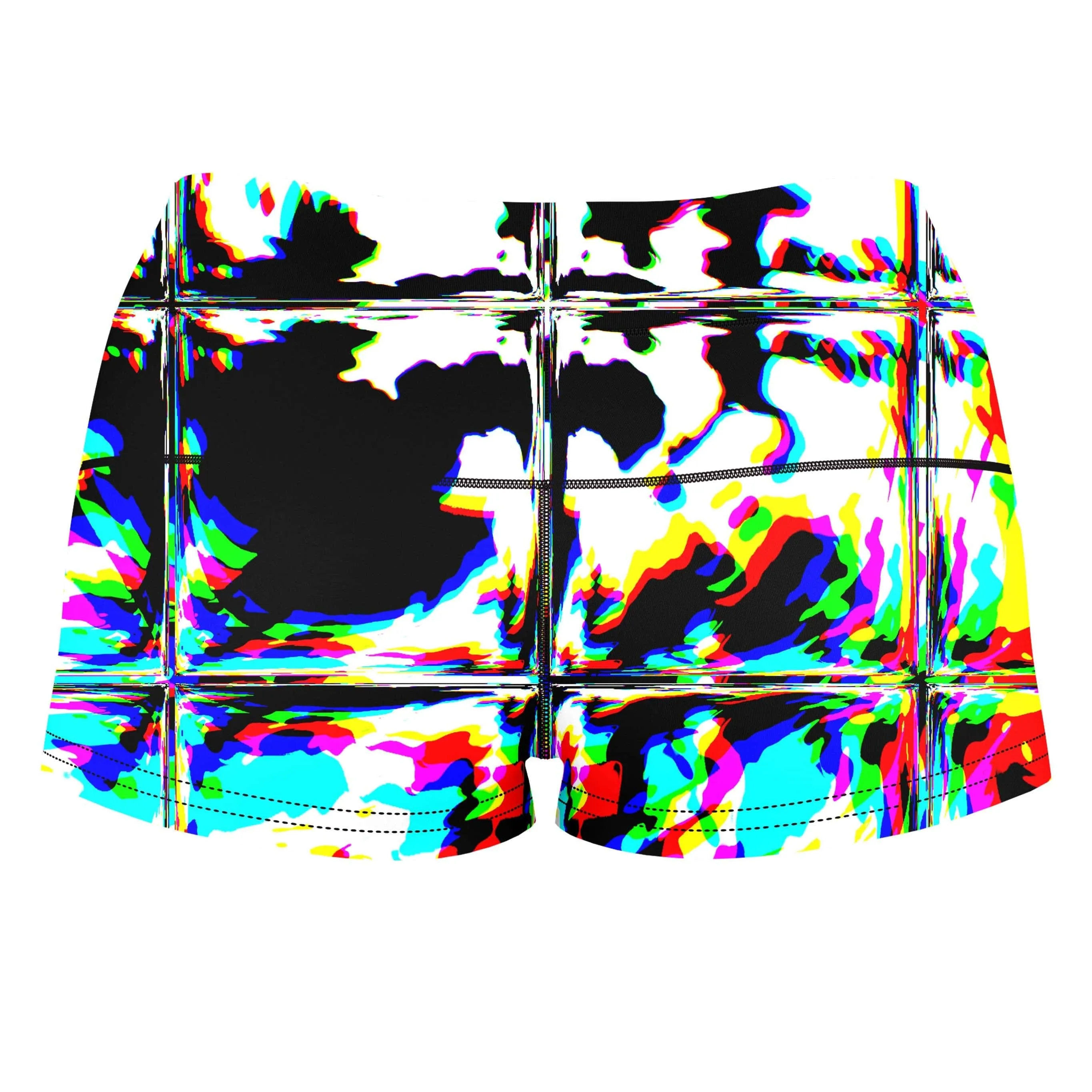 Rave Glitch Og High-Waisted Women's Shorts