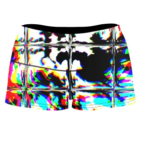 Rave Glitch Og High-Waisted Women's Shorts