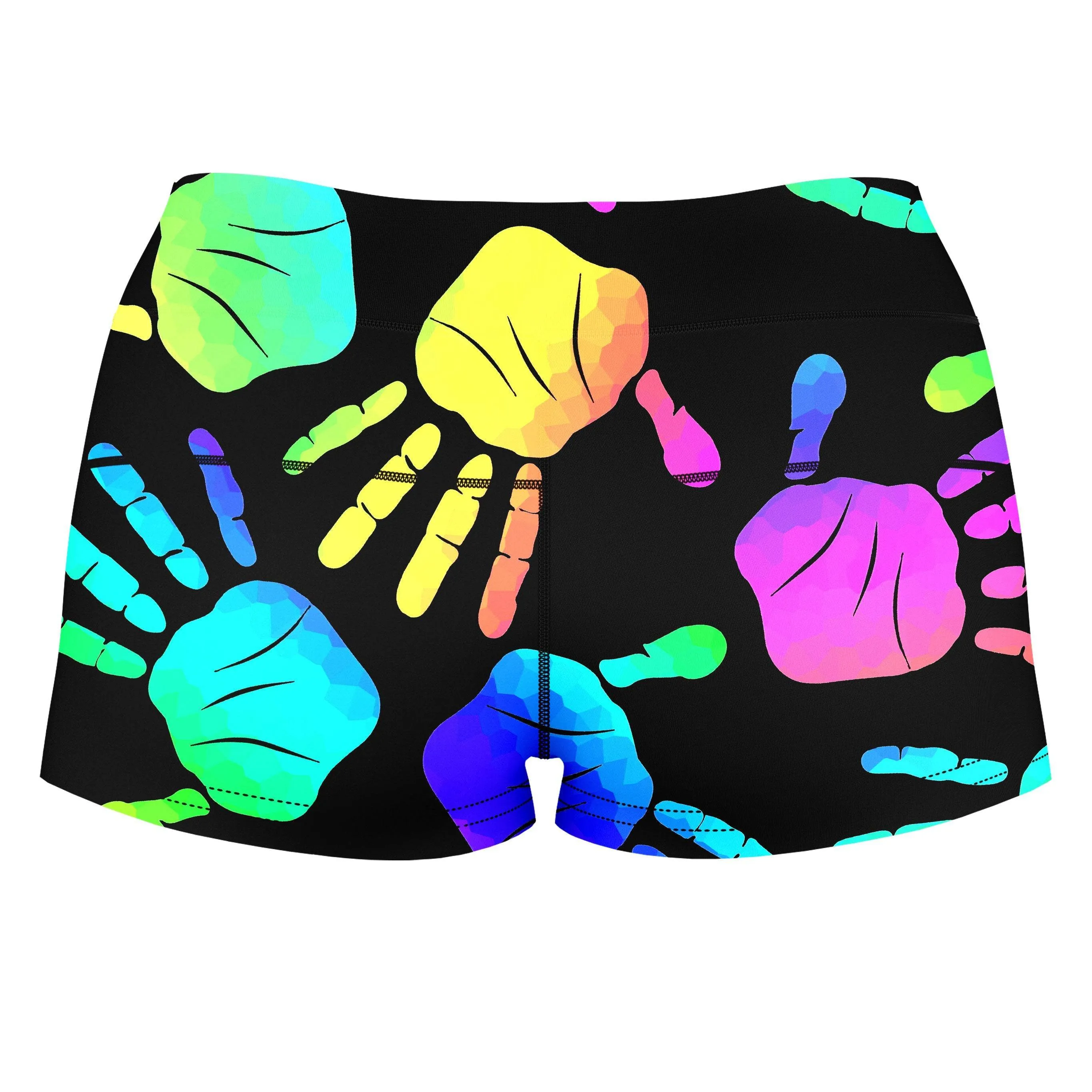 Rave Hands High-Waisted Women's Shorts