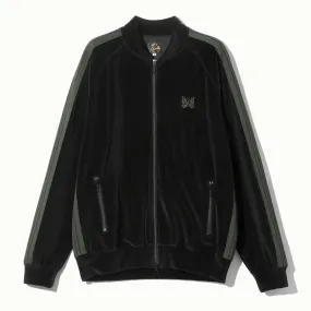 RC Track Jacket Velour - Black/Green