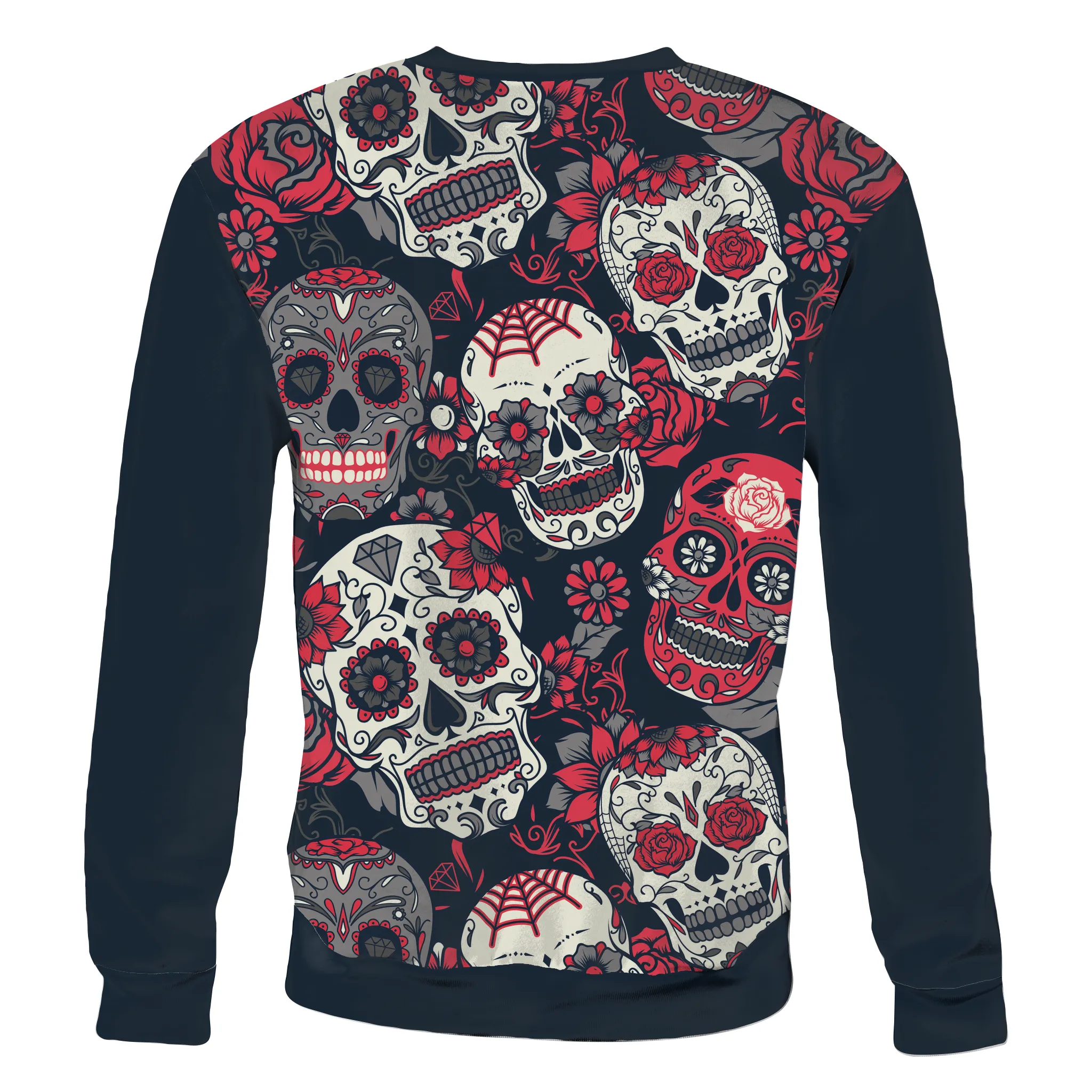 Red Rose Sugar Skull Unisex Sweatshirt