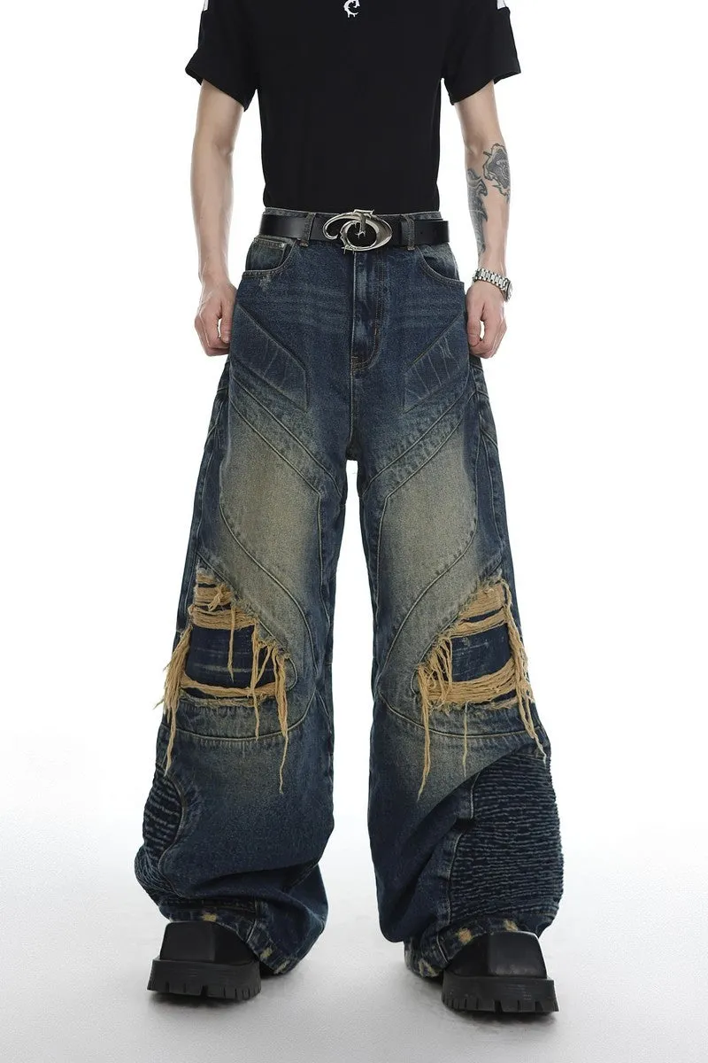 Retro Washed Distressed Jeans