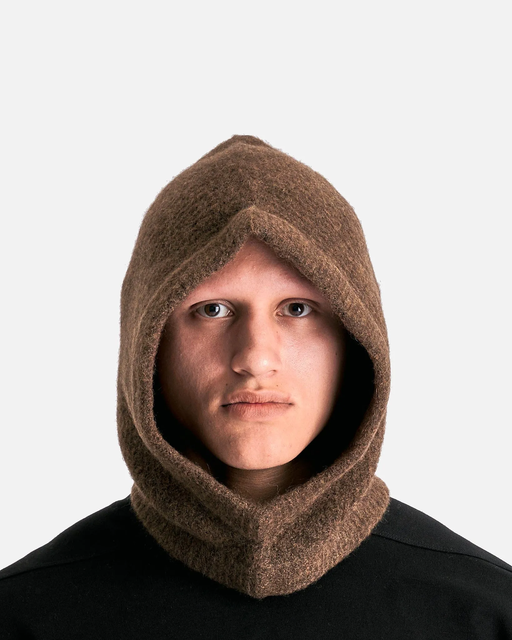 Rick Owens Alpaca Hood in Brown