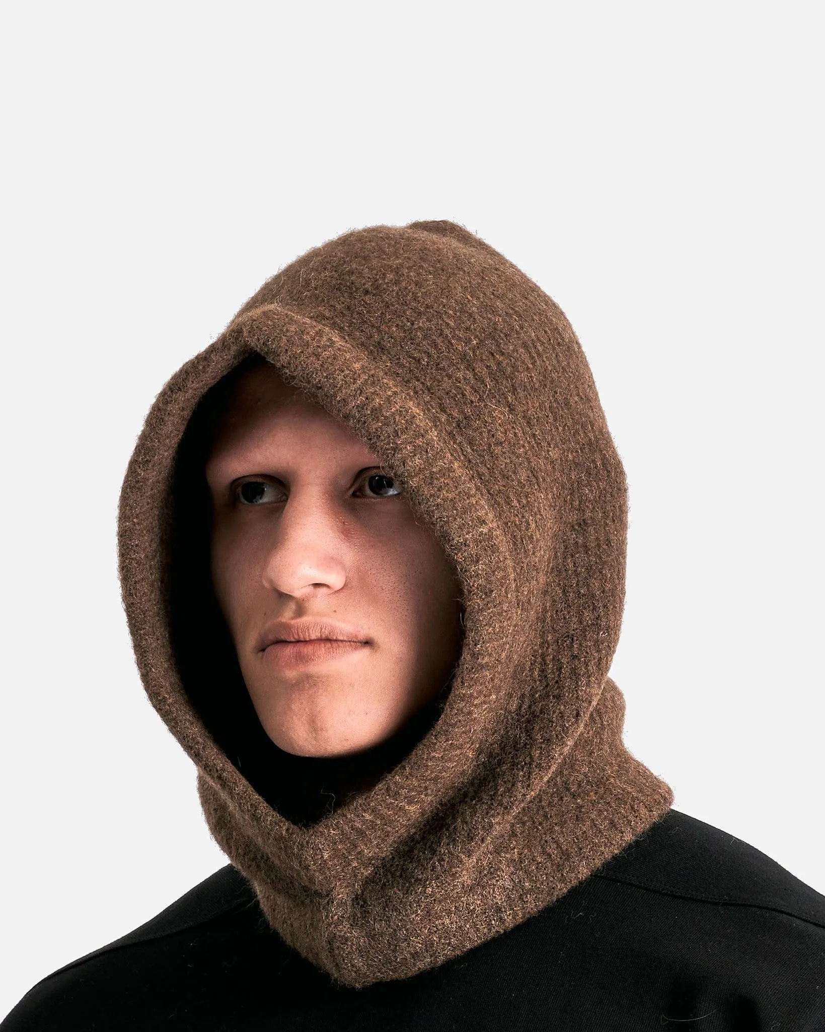 Rick Owens Alpaca Hood in Brown