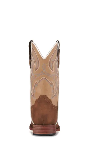 Roper Children's Brown Tan Faux Leather Square Toe Cowboy Boots.