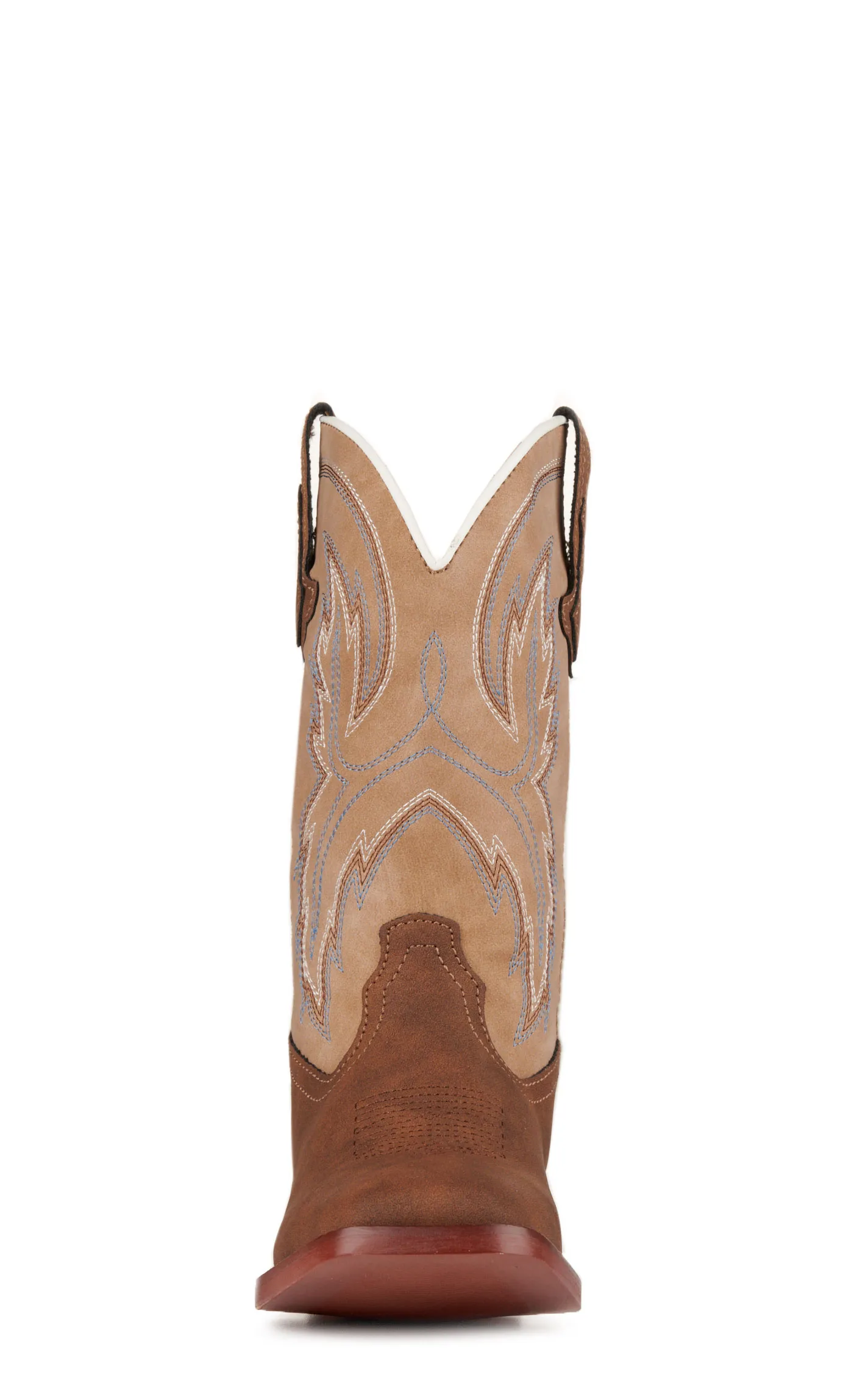 Roper Children's Brown Tan Faux Leather Square Toe Cowboy Boots.