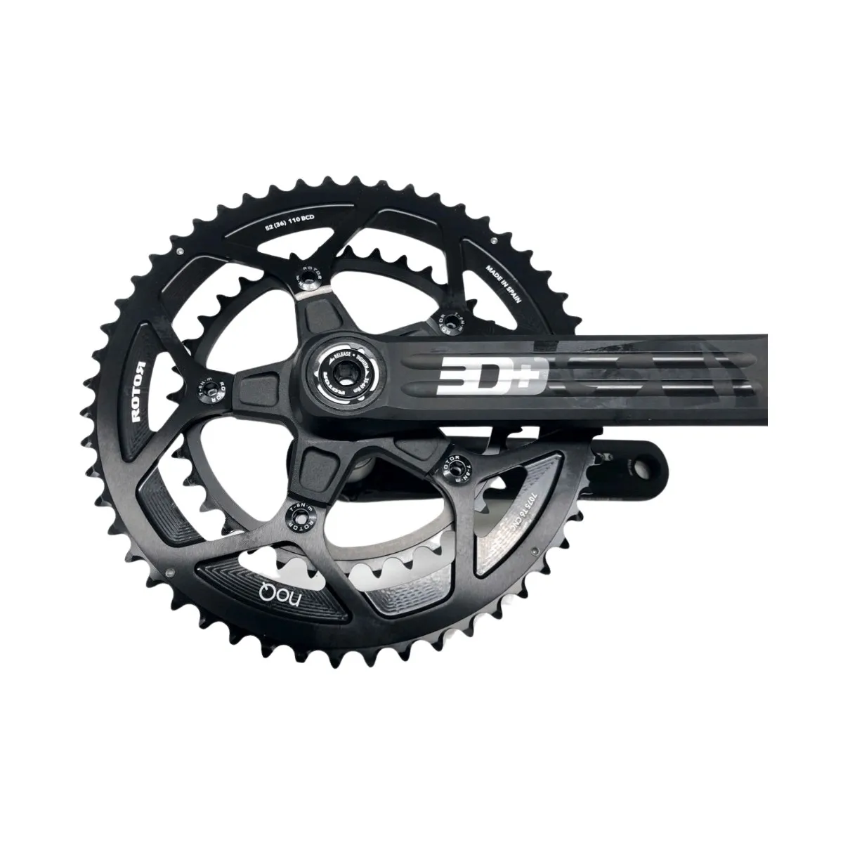 Rotor 3D + cranks with INpower power meter + NoQ 50/34 round chainrings