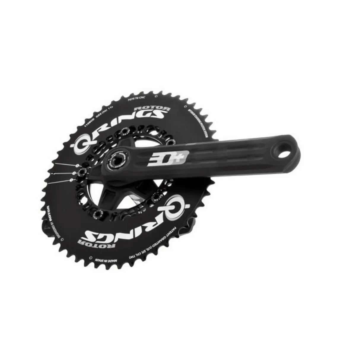 Rotor 3D + cranks with INpower power meter + Q-Rings Aero 50/34 chainrings