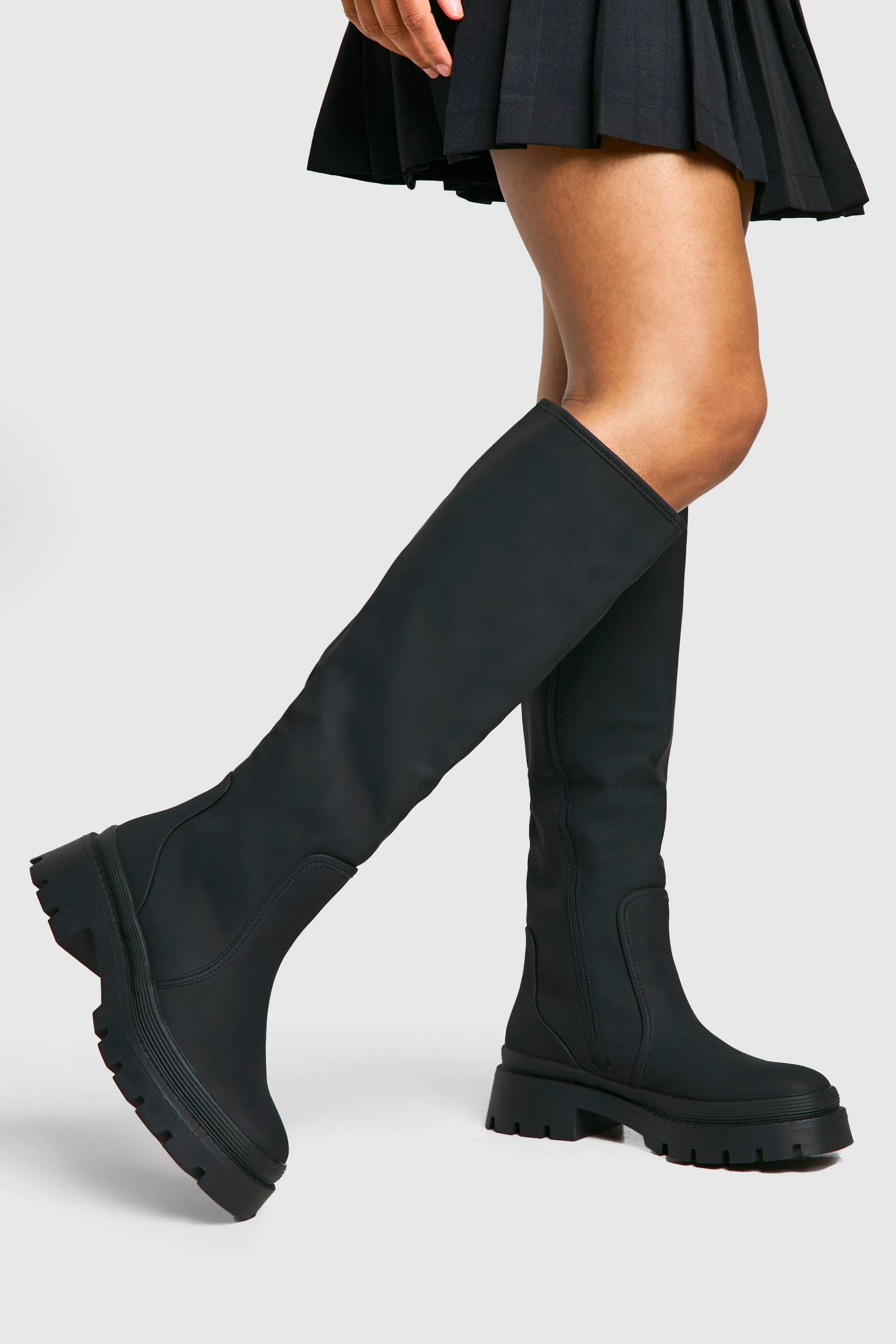 Rubber Knee High Boots