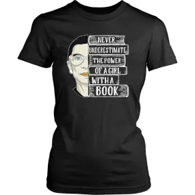 Ruth Bader  A Girl With A Book Women's Fitted T-shirt