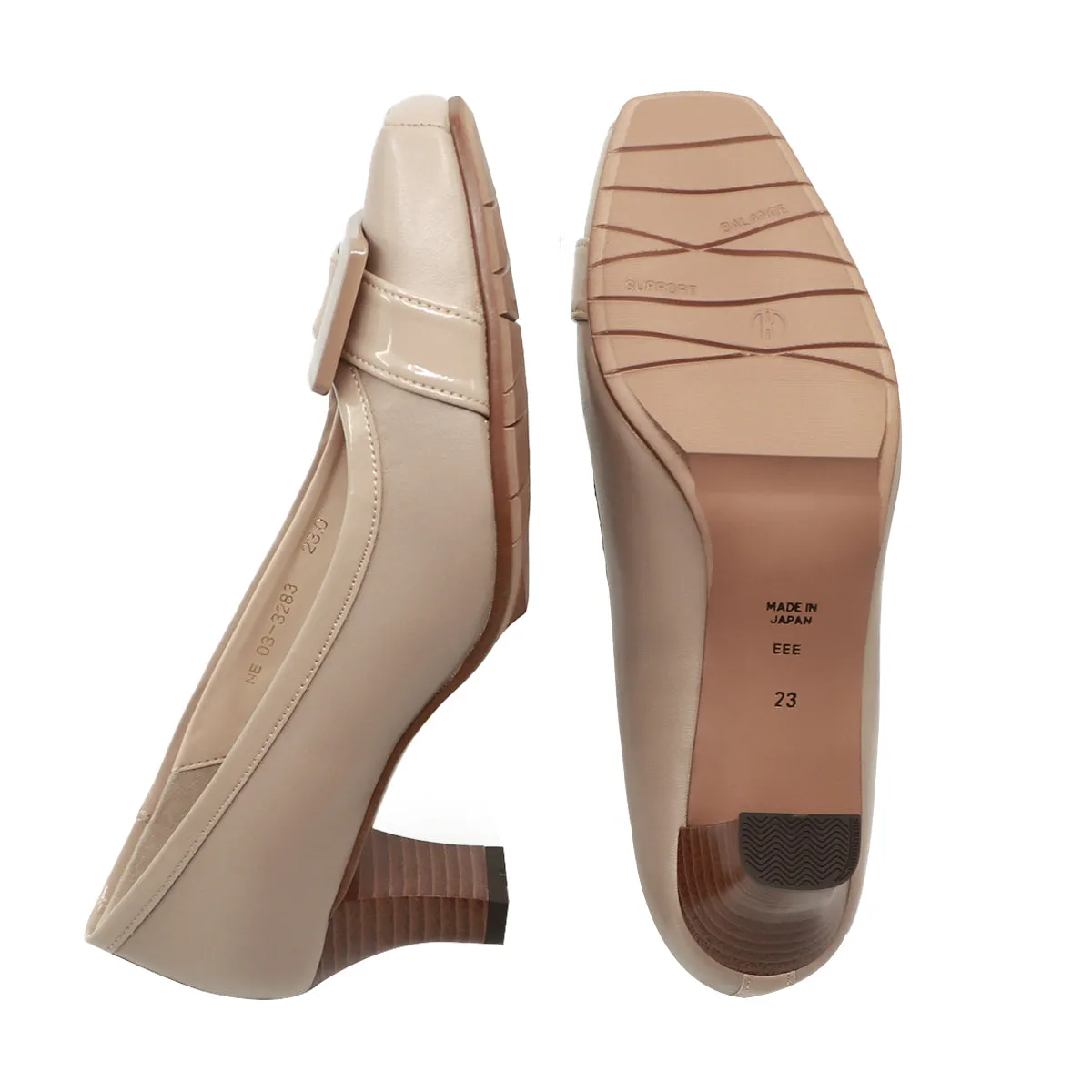 Sanae Dark Beige Balanced Heel Pumps