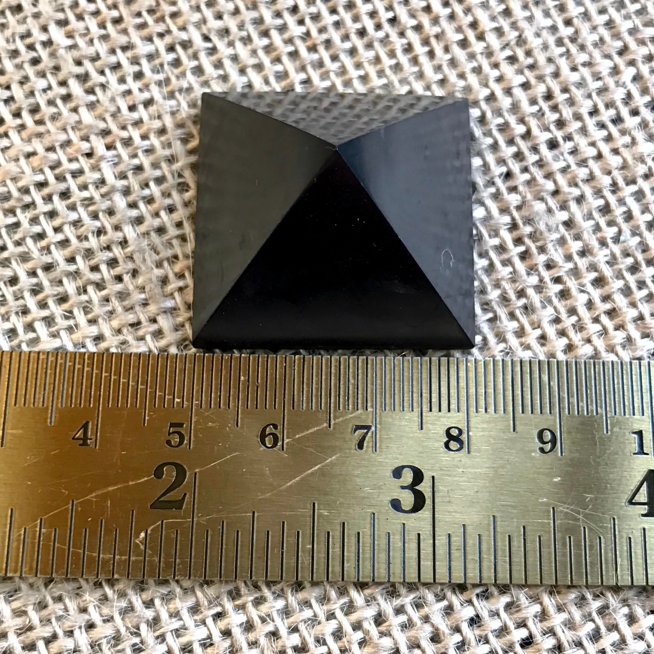 Set of 3 Small Shungite Pyramids, Genuine Shungite, Black Shungite