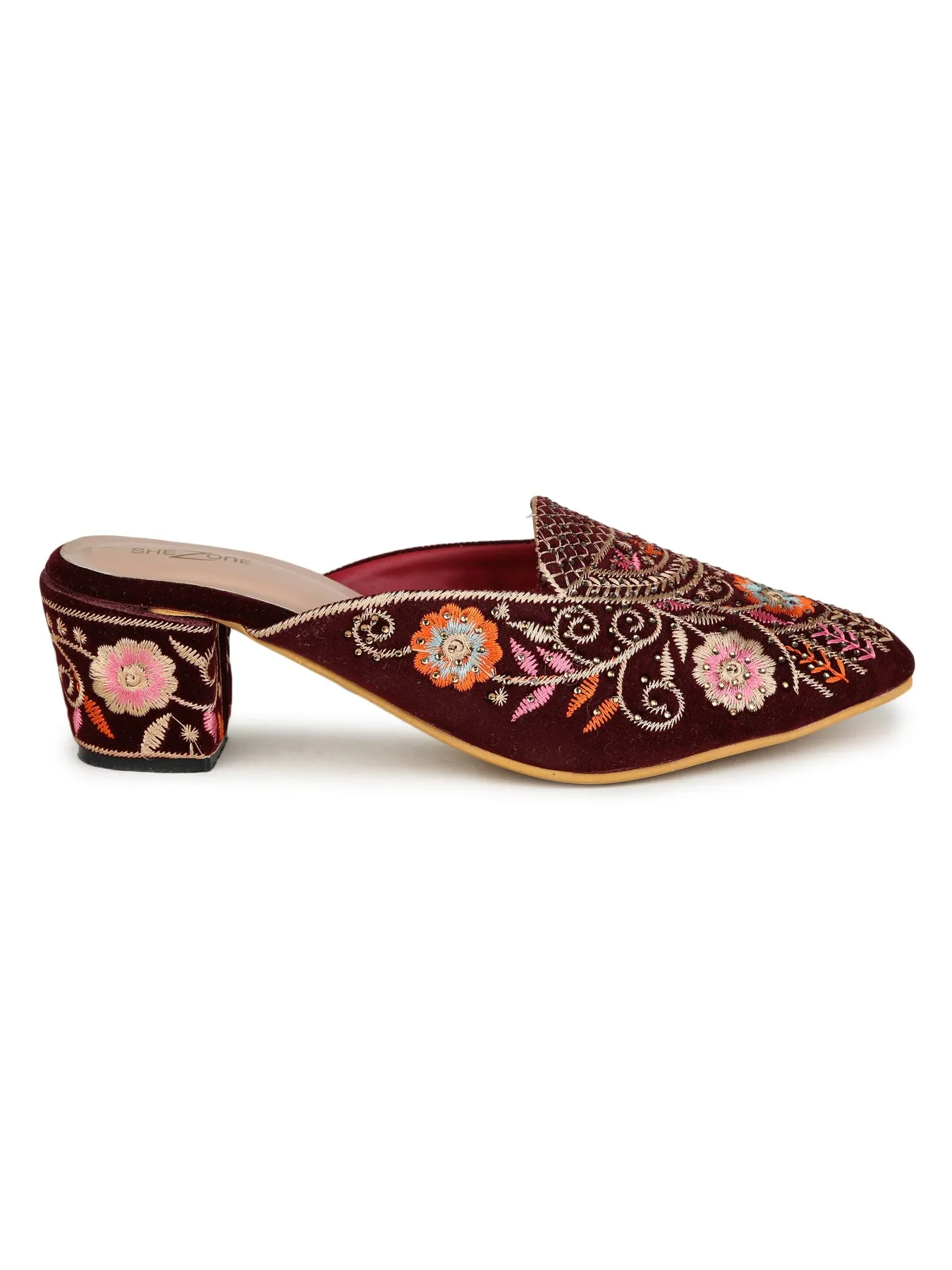 Shezone Maroon Women Heels