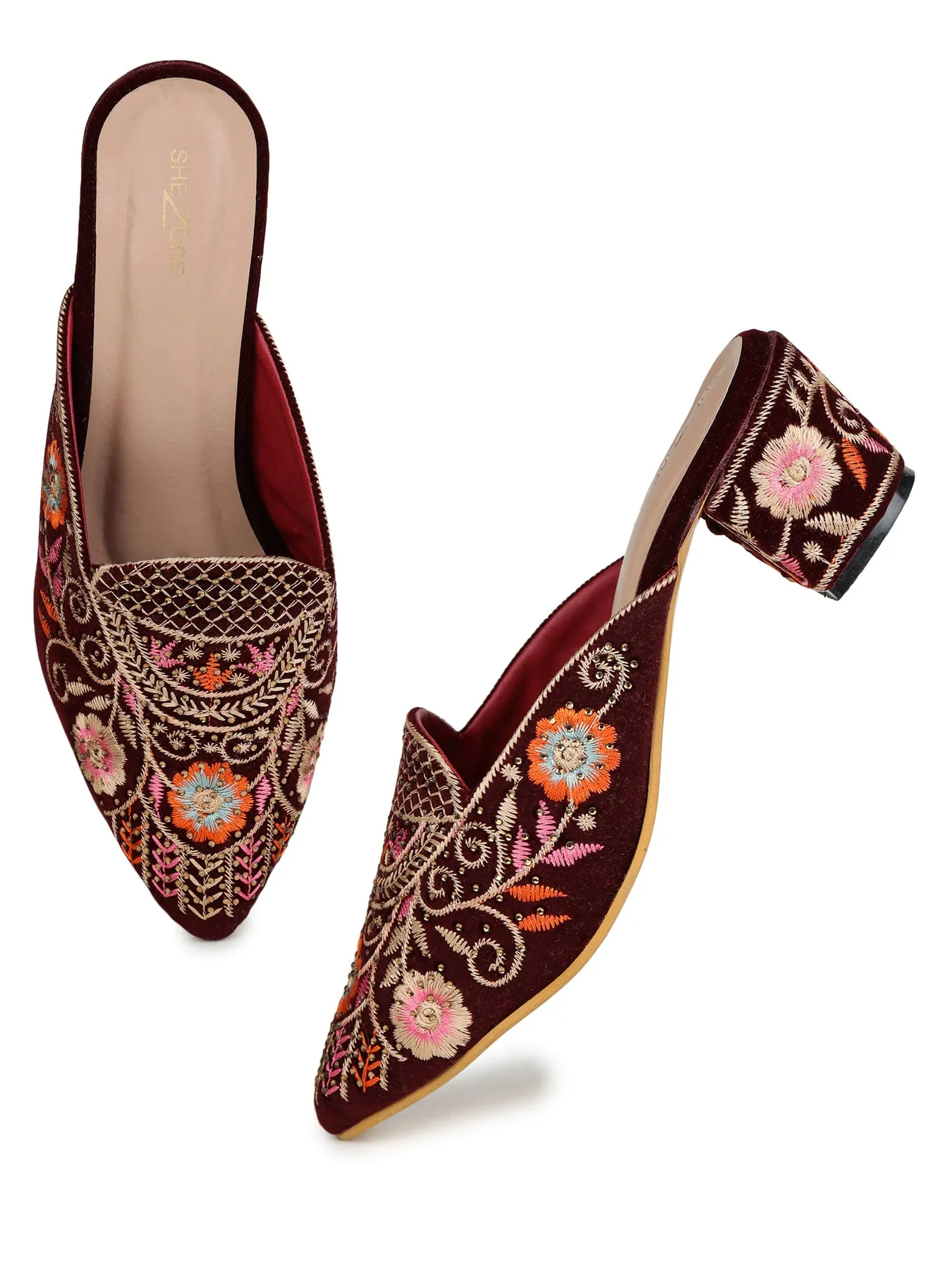 Shezone Maroon Women Heels