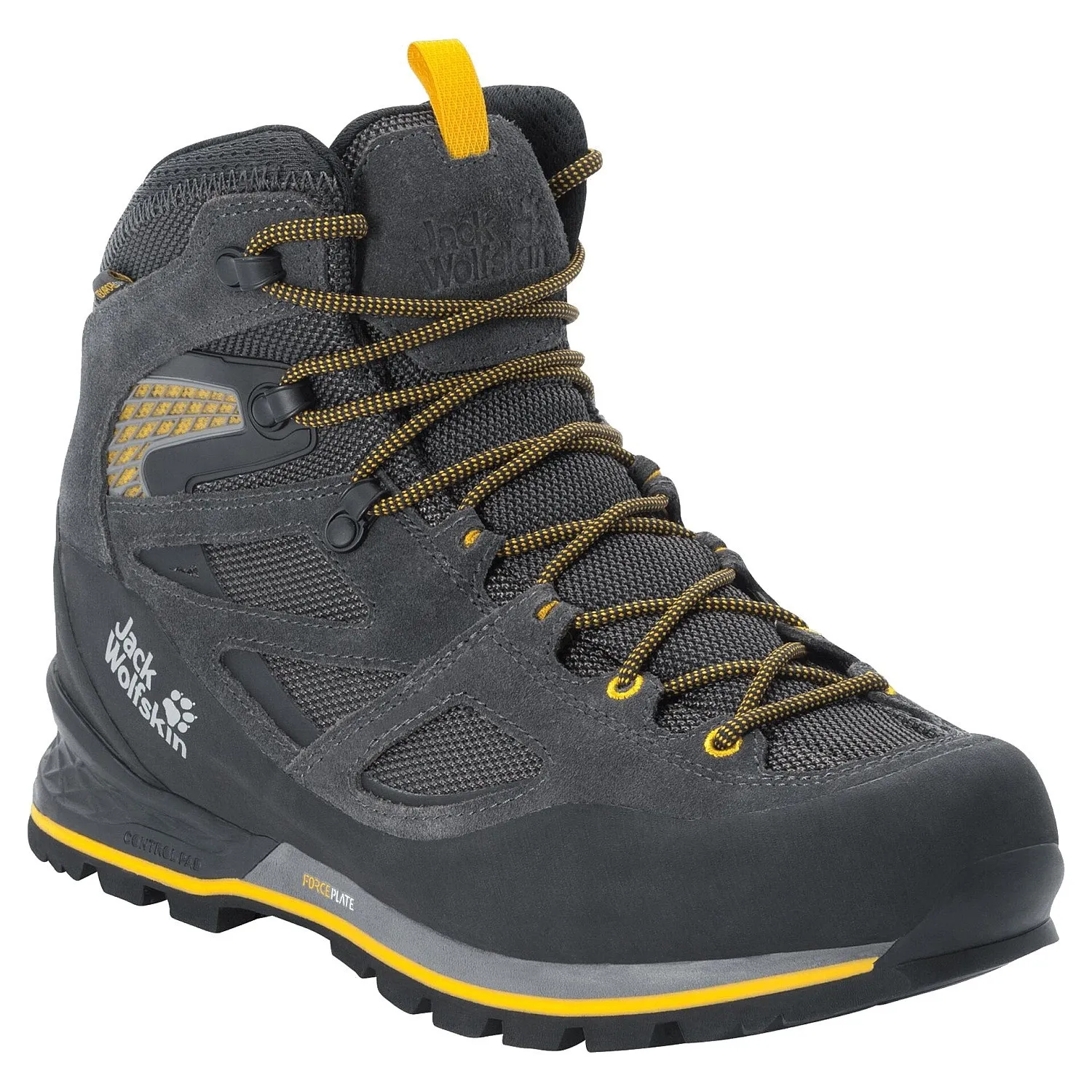 shoes Jack Wolfskin Force Crest Texapore MID M - Black/Burly Yellow XT - men´s