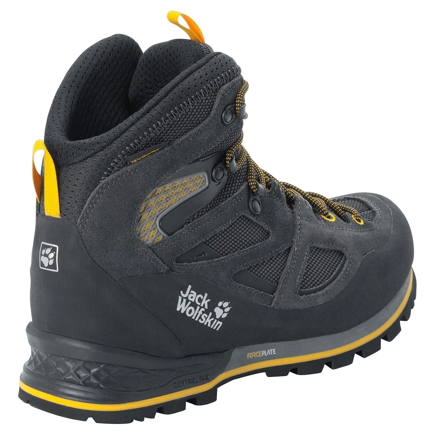 shoes Jack Wolfskin Force Crest Texapore MID M - Black/Burly Yellow XT - men´s