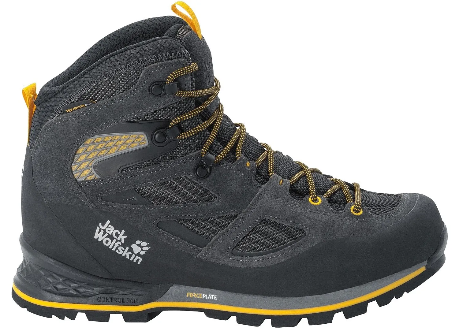 shoes Jack Wolfskin Force Crest Texapore MID M - Black/Burly Yellow XT - men´s