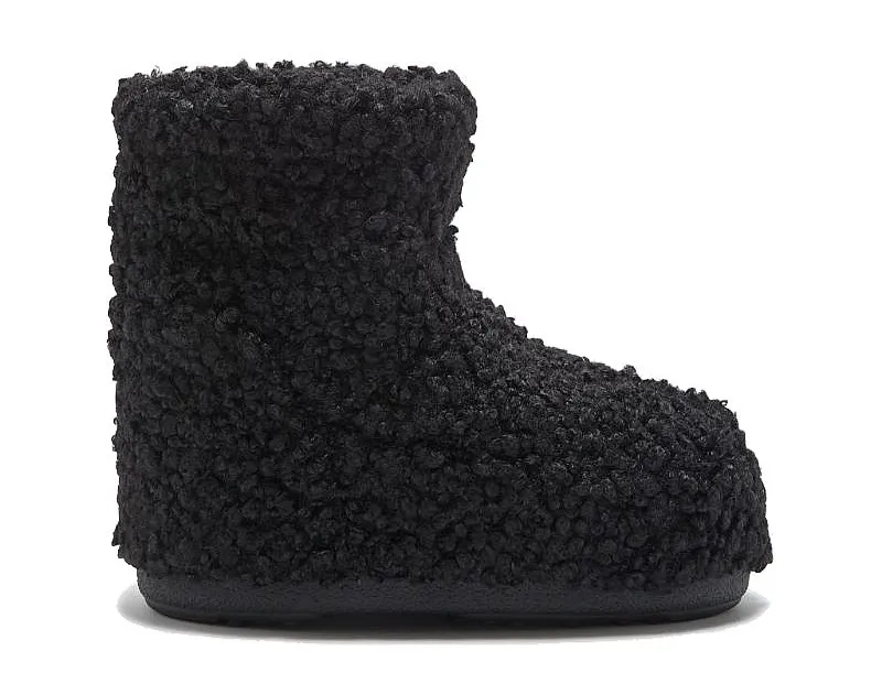 shoes Tecnica Moon Boot Icon Low No Lace Faux Curly - Black - women´s