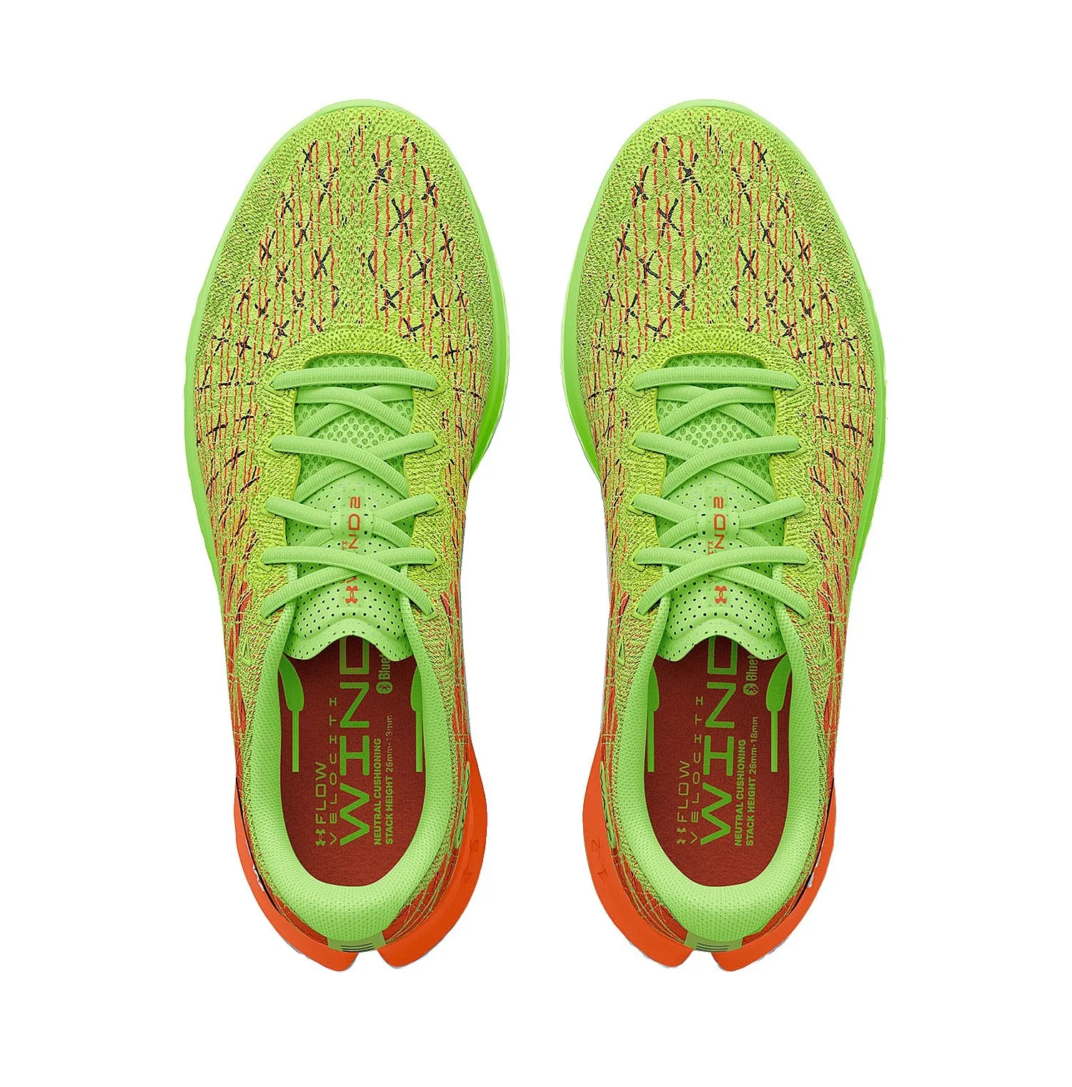 shoes Under Armour Flow Velociti Wind 2 Running - 300/Quirky Lime/Blaze Orange - men´s