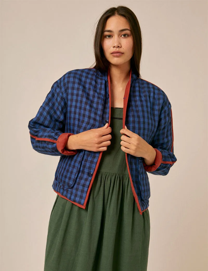 Sideline Alma Reversible Jacket Check Rust