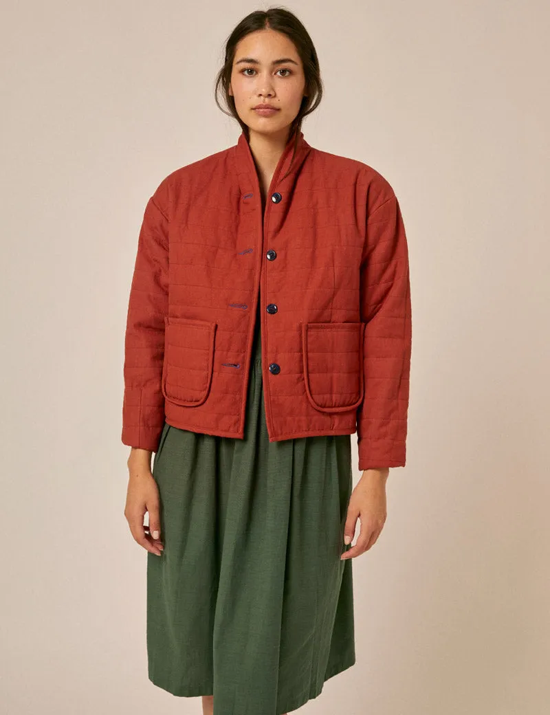 Sideline Alma Reversible Jacket Check Rust