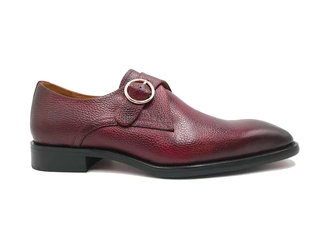 Single Monk Strap Plain Toe Shoes