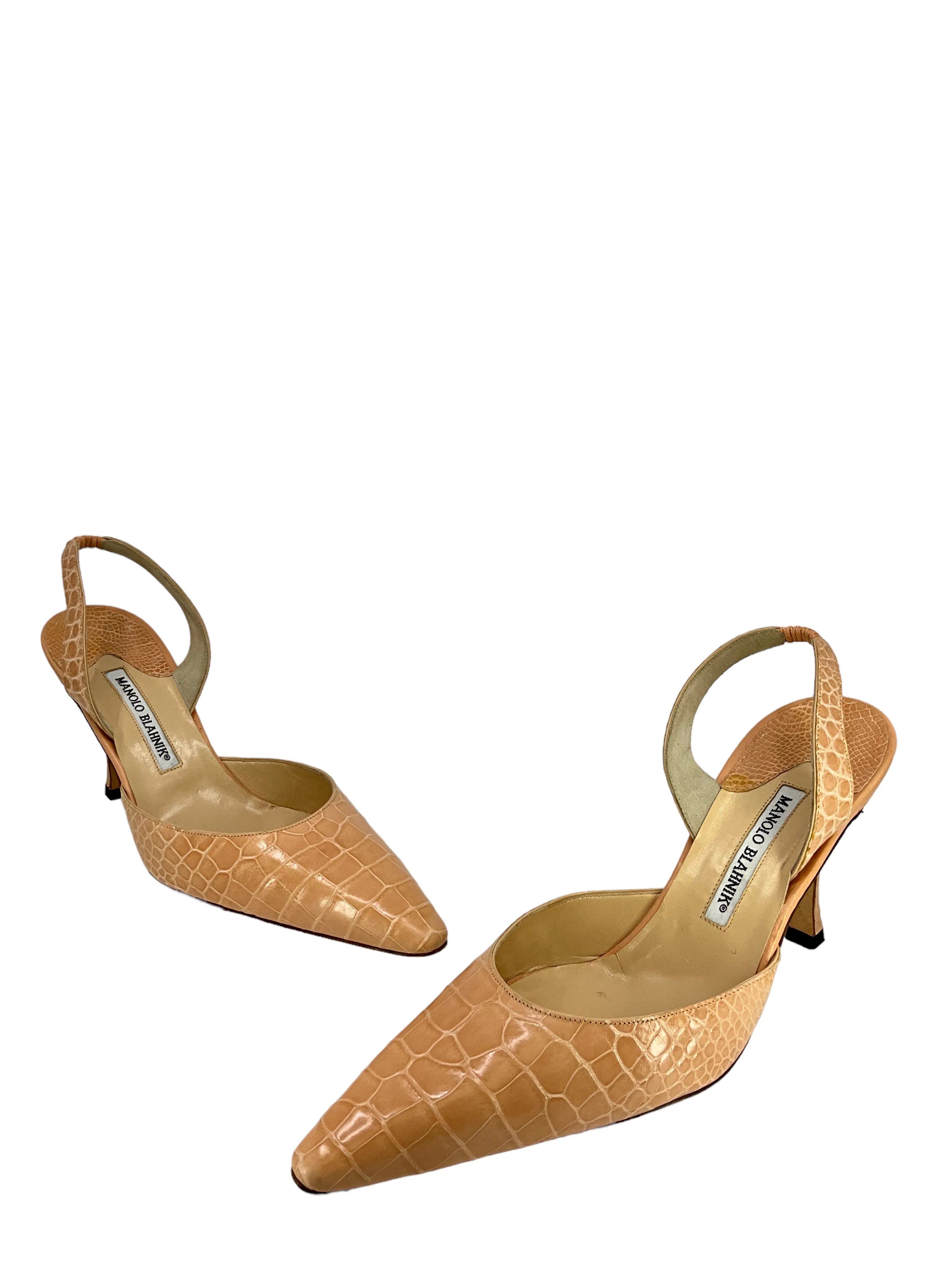 Size 11 Manolo Blahnik Peach Slingbacks