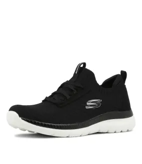 SKECHERS Bountiful Black White Knit Sneakers