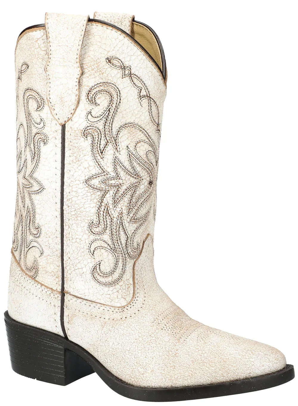 Kids White Leather Western Boot from Smoky Mountain Carolina Antique.