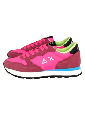 Fluorescent Pink Solid Nylon Ally Sneakers