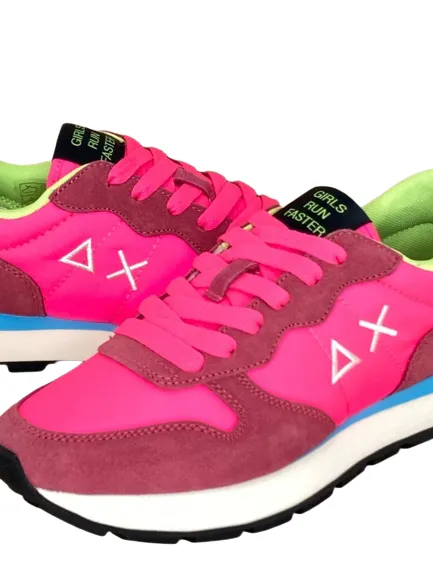 Fluorescent Pink Solid Nylon Ally Sneakers