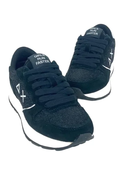 Black Glitter Mesh Ally Sneakers